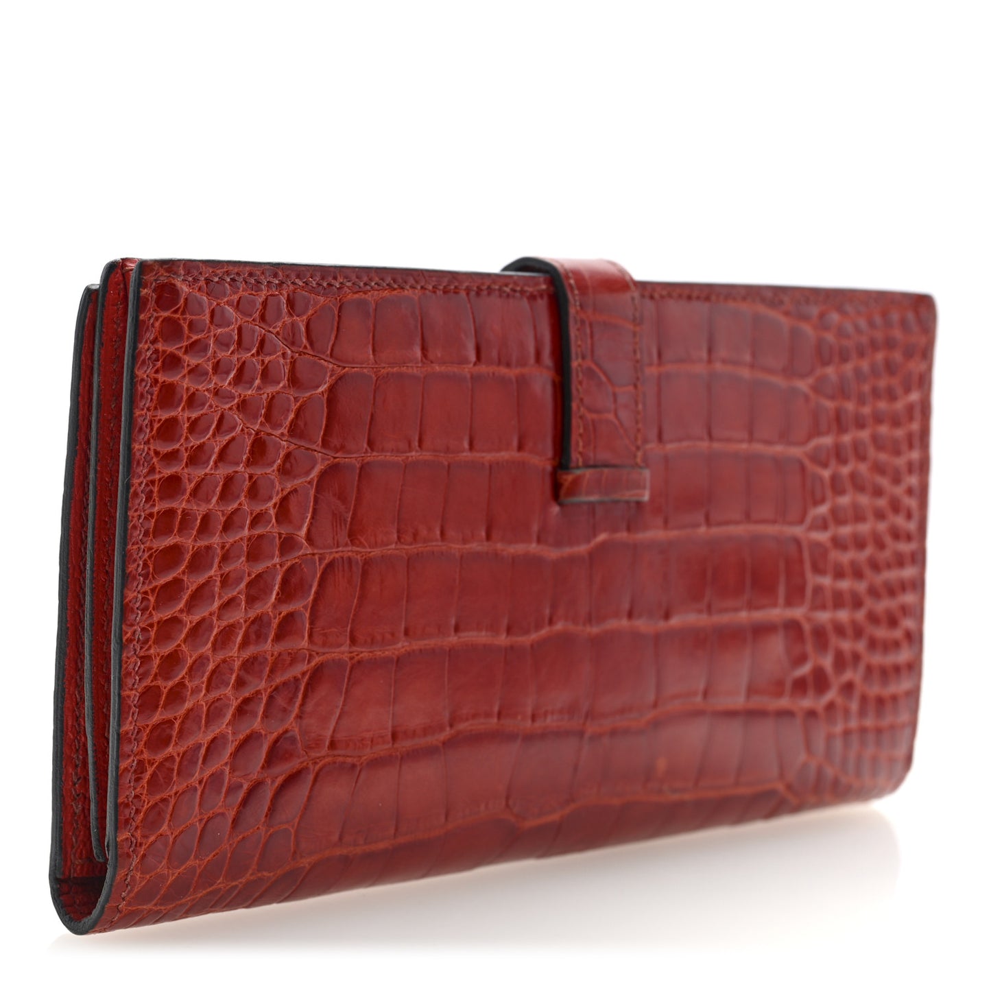 Shiny Alligator Bearn Gusset Wallet Geranium