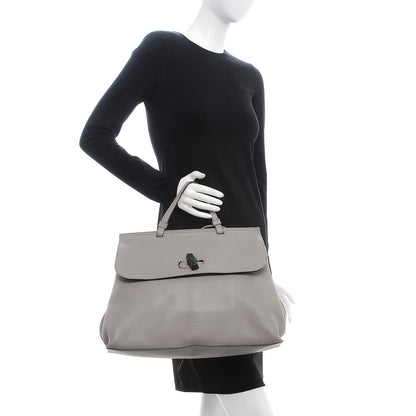 Gucci Cellarius Calfskin Large Bamboo Daily Top Handle Bag Storm Grey 3 of 9
