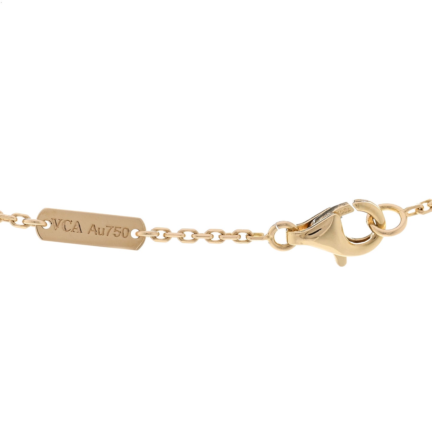 18K Yellow Gold Mother of Pearl Vintage Alhambra Pendant Necklace