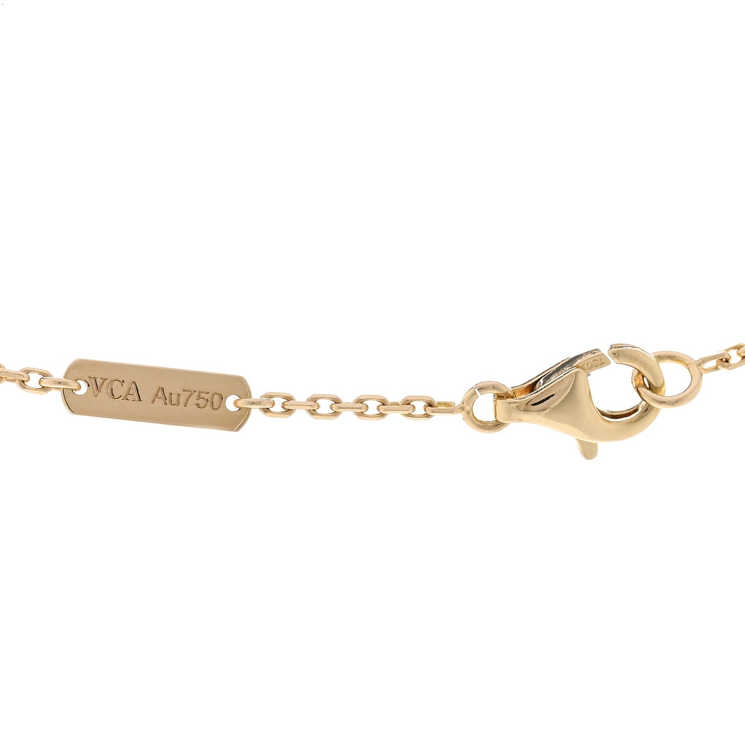 Van Cleef & Arpels 18K Yellow Gold Mother of Pearl Vintage Alhambra Pendant Necklace 4 of 5