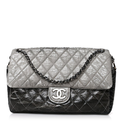 Chanel Vinyl Quilted Jumbo Melrose Degrade Flap Black 1 of 10