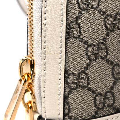 Gucci GG Supreme Monogram Azalea Calfskin Mini Horsebit 1955 Top Handle Bag Beige Ebony Mystic White 12 of 13