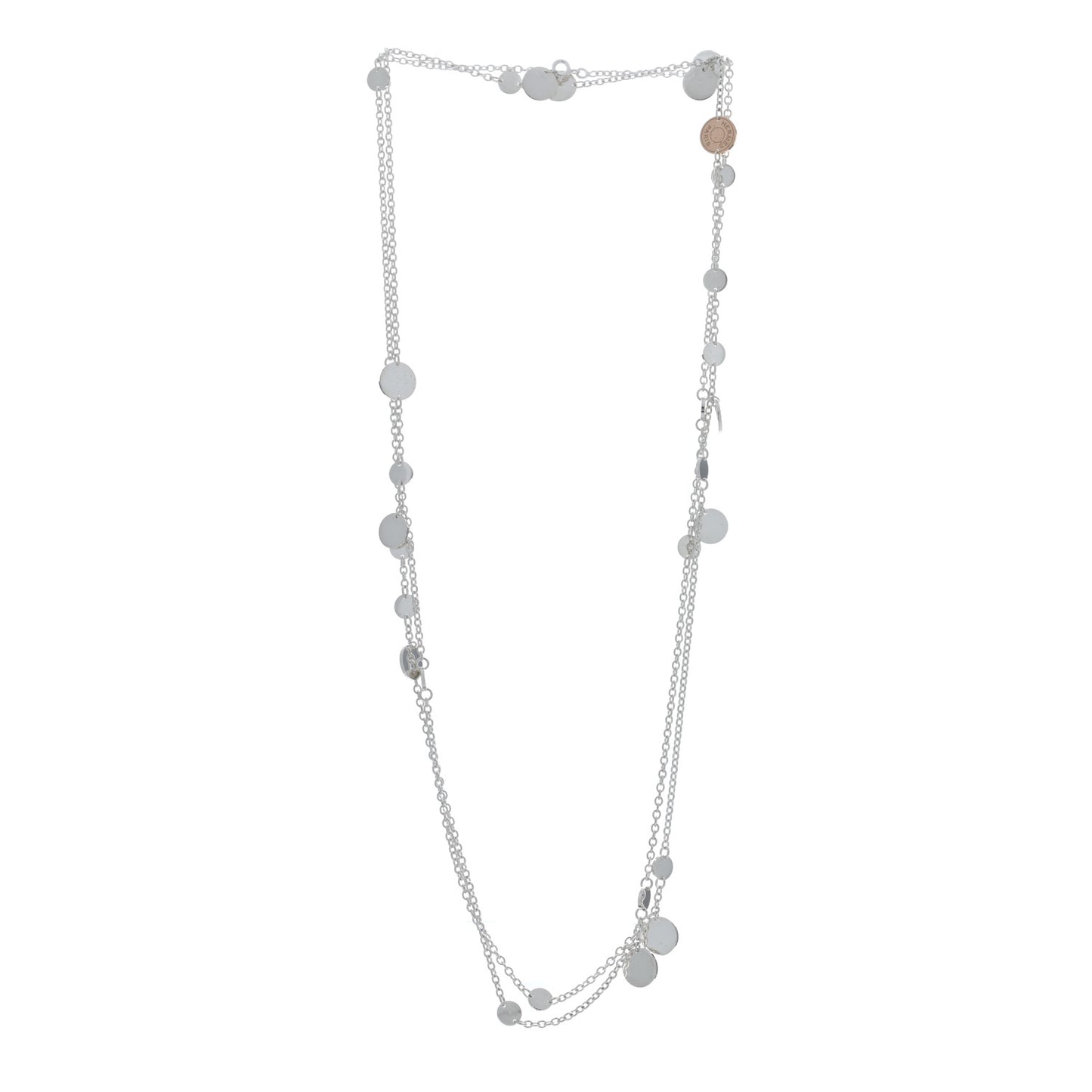 Sterling Silver 18K Rose Gold Confettis Long Necklace