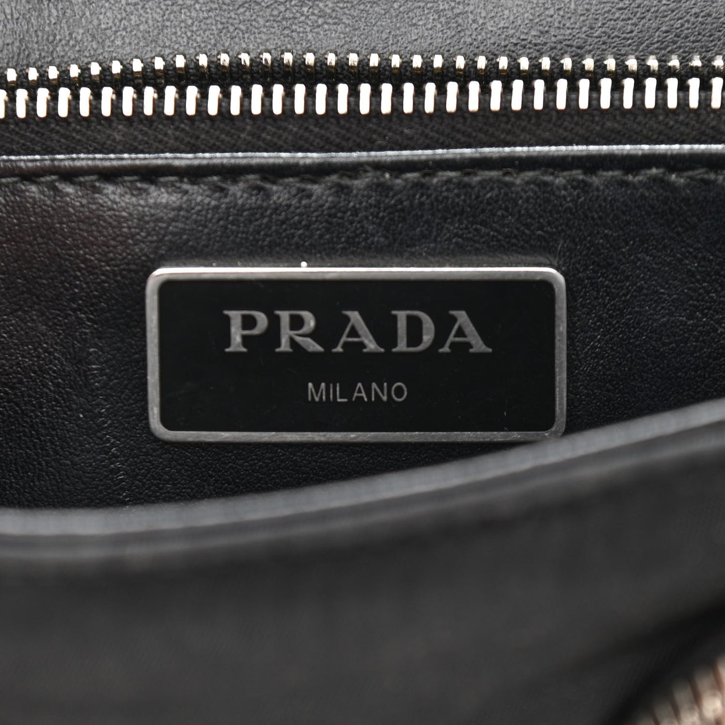 Re-Nylon Spazzolato Double Pocket Buckle Shoulder Bag Black