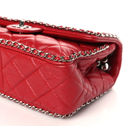 Chanel Crumpled Calfskin Medium Chain All Over Flap Red 9 of 9