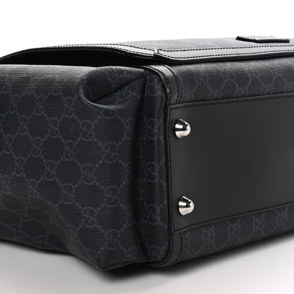Gucci GG Supreme Monogram Web Messenger Diaper Bag Black Grey 9 of 10