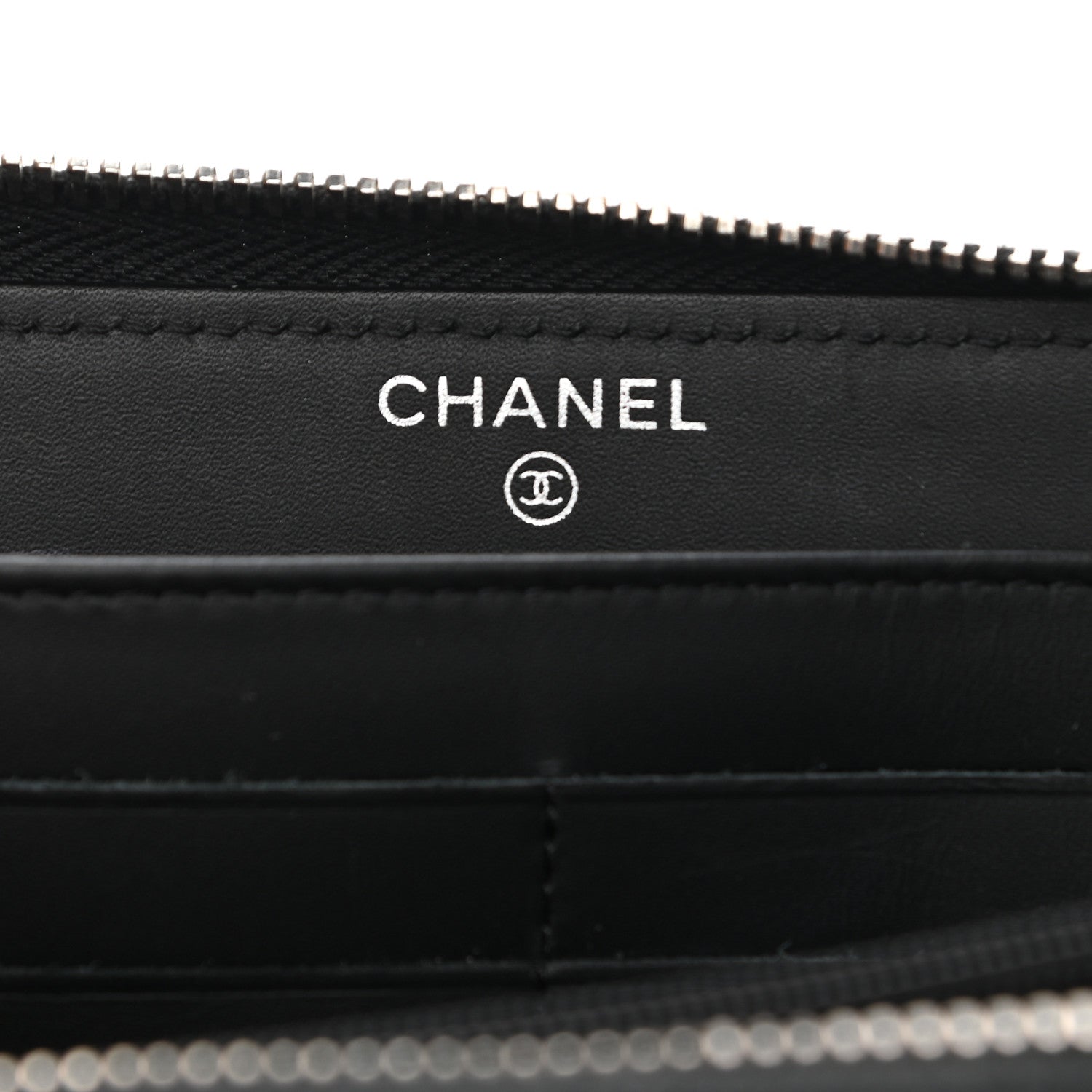 Chanel Patent Quilted Large Gusset Zip Around Wallet Black 6 of 10