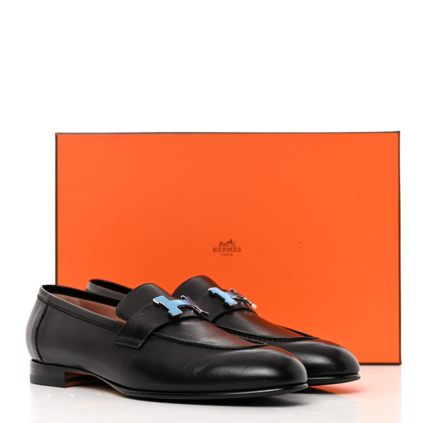 Goatskin Womens Paris Loafers 38.5 Black