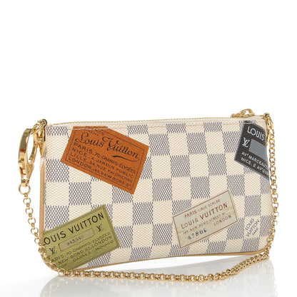 Louis Vuitton Damier Azur Trunks Labels Pochette Milla MM 3 of 6