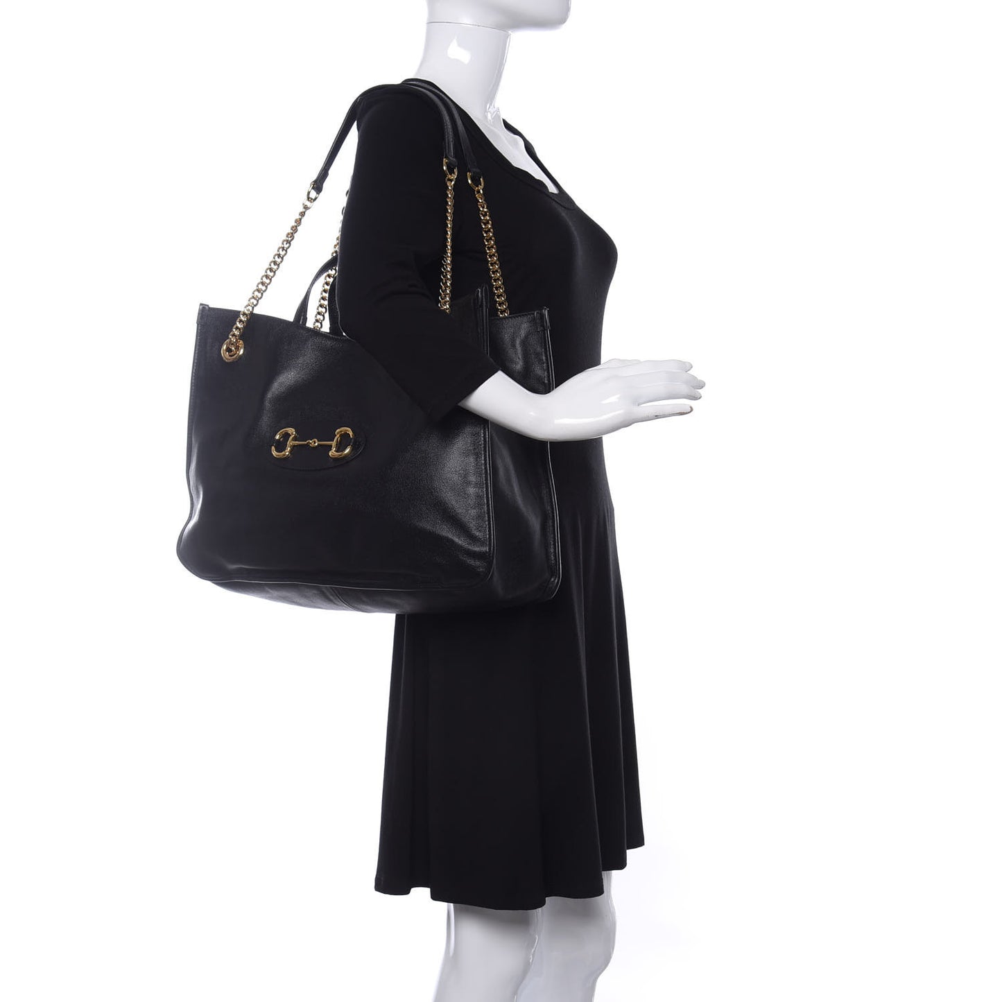 Calfskin Large Horsebit 1955 Tote Bag Black