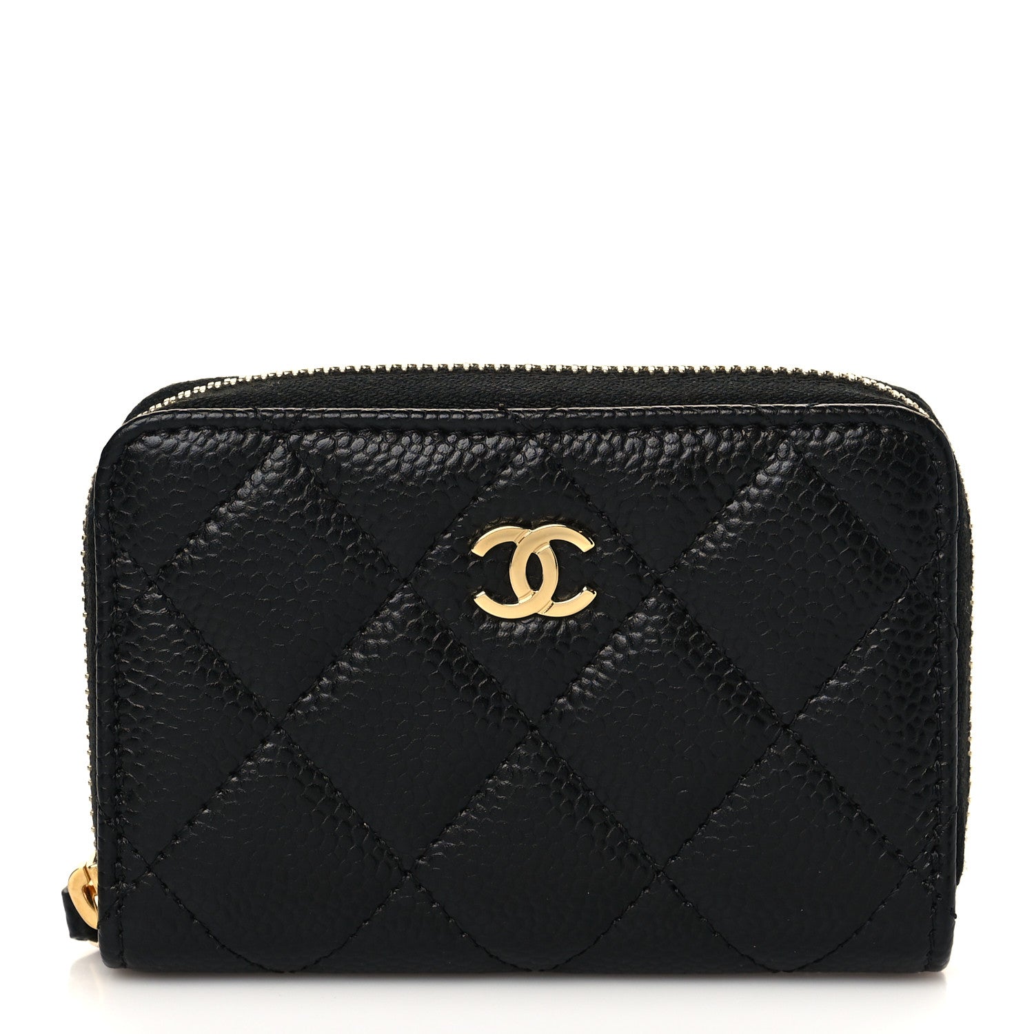 Chanel Caviar Quilted Zip Coin Purse Black 1 of 8