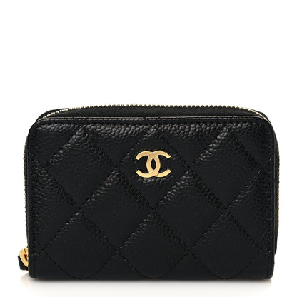 Chanel Caviar Quilted Zip Coin Purse Black 1 of 8