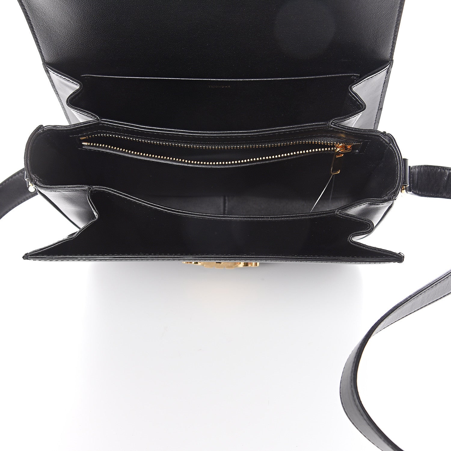 Celine Shiny Calfskin Medium Triomphe Black 4 of 8