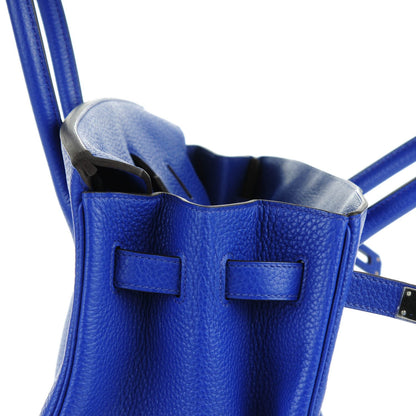 Hermes Taurillon Clemence Birkin 35 Bleu Electrique 17 of 27