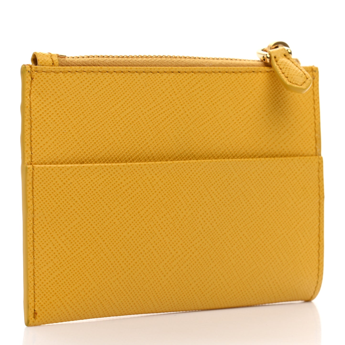 Saffiano Metal Zip Card Holder Soleil