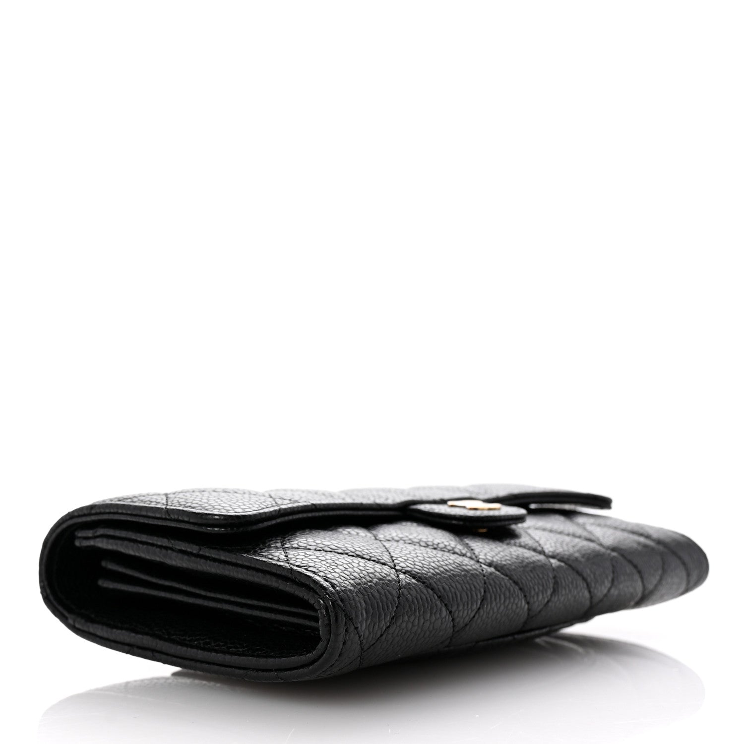 Chanel Caviar Quilted Large Gusset Flap Wallet Black 4 of 8