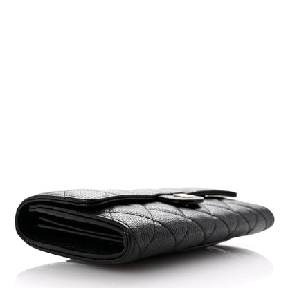 Chanel Caviar Quilted Large Gusset Flap Wallet Black 4 of 8