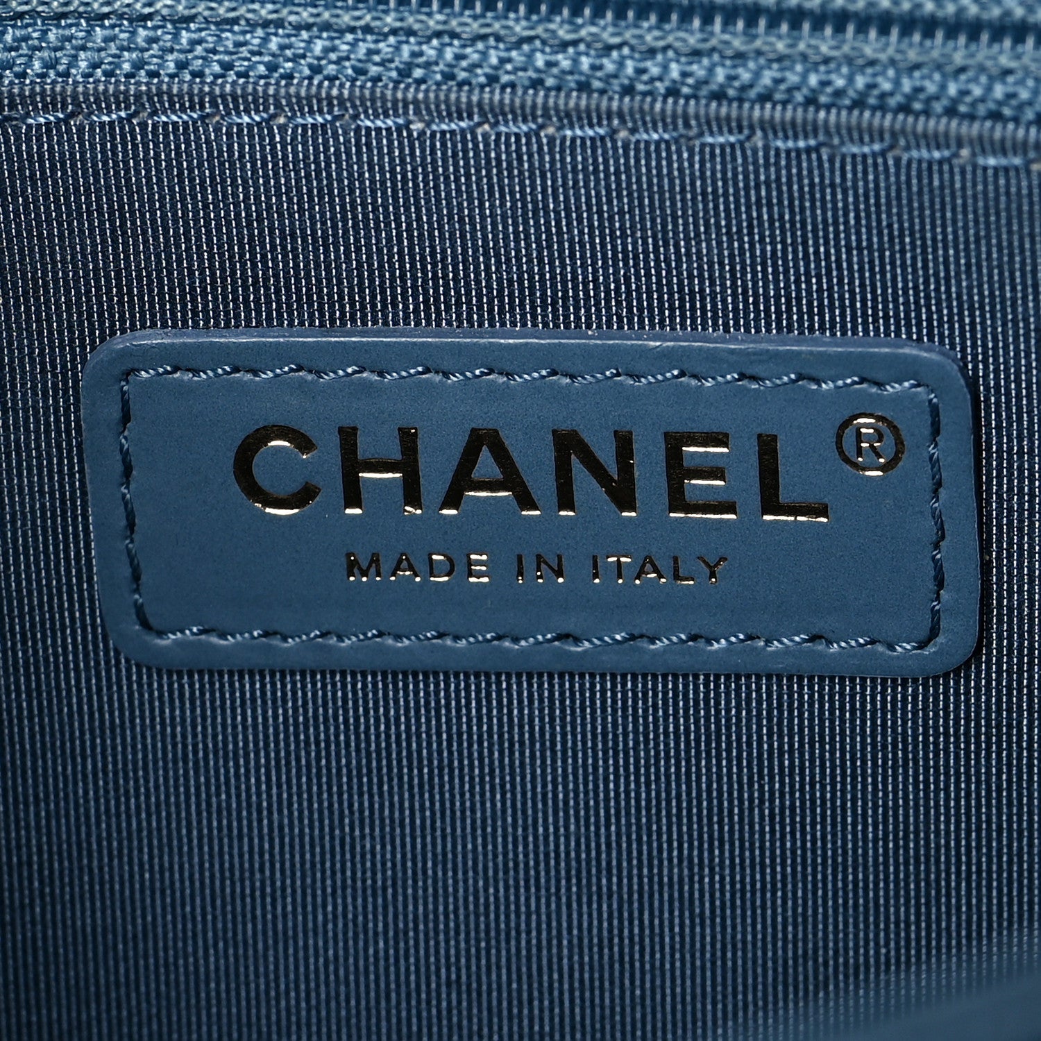 Chanel Caviar Chevron Quilted New Medium Boy Flap Blue 6 of 10