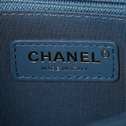 Chanel Caviar Chevron Quilted New Medium Boy Flap Blue 6 of 10