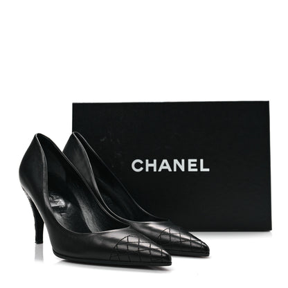 Chanel Lambskin Quilted Pointed Toe Pumps 36.5 Black 8 of 8