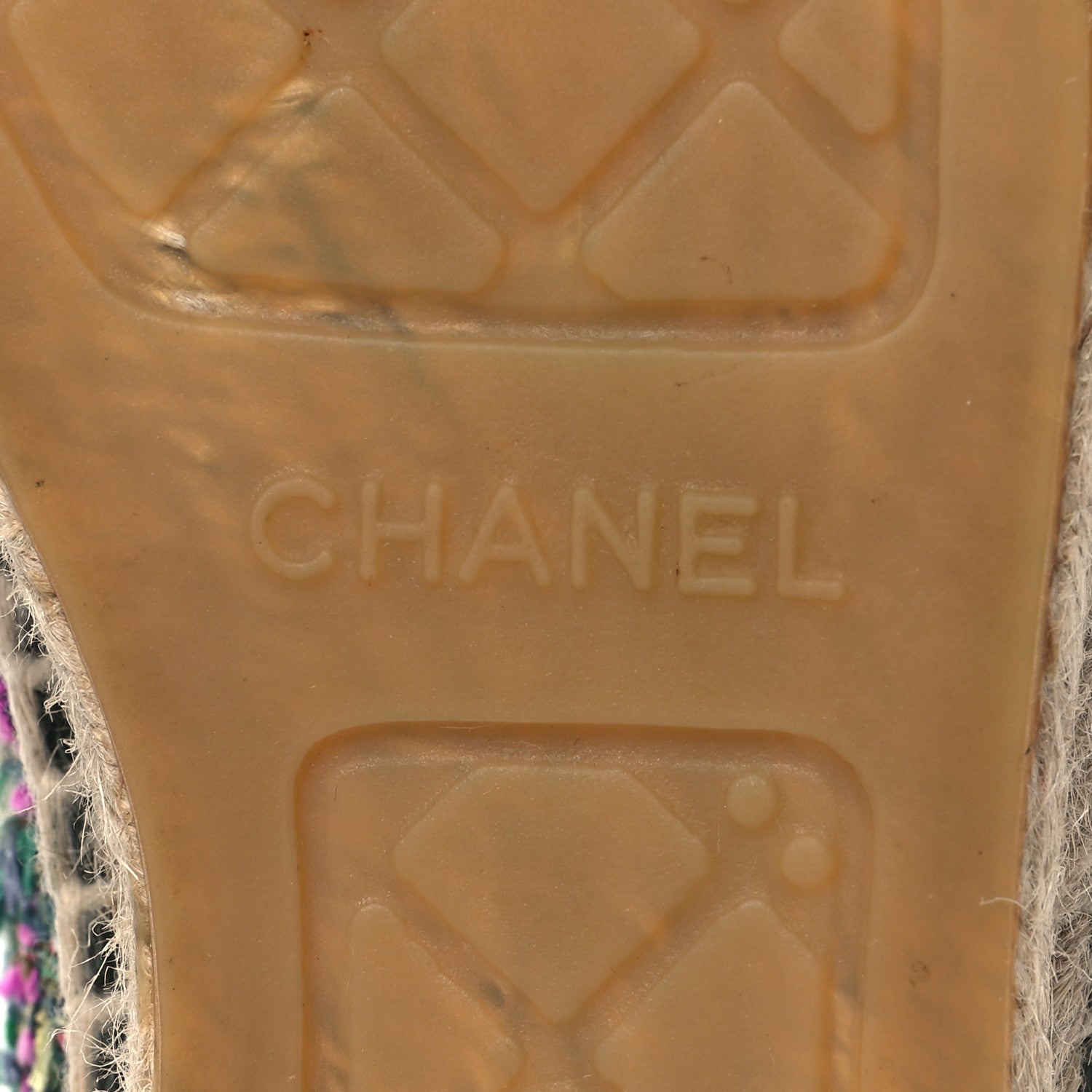 Chanel Tweed Grosgrain CC Espadrilles 38 Green Pink Yellow Black 7 of 10