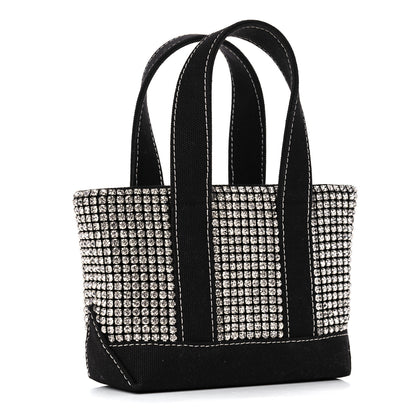 Alexander Wang Mesh Crystal Rhinestone Mini Cruiser Tote Black Silver 3 of 11