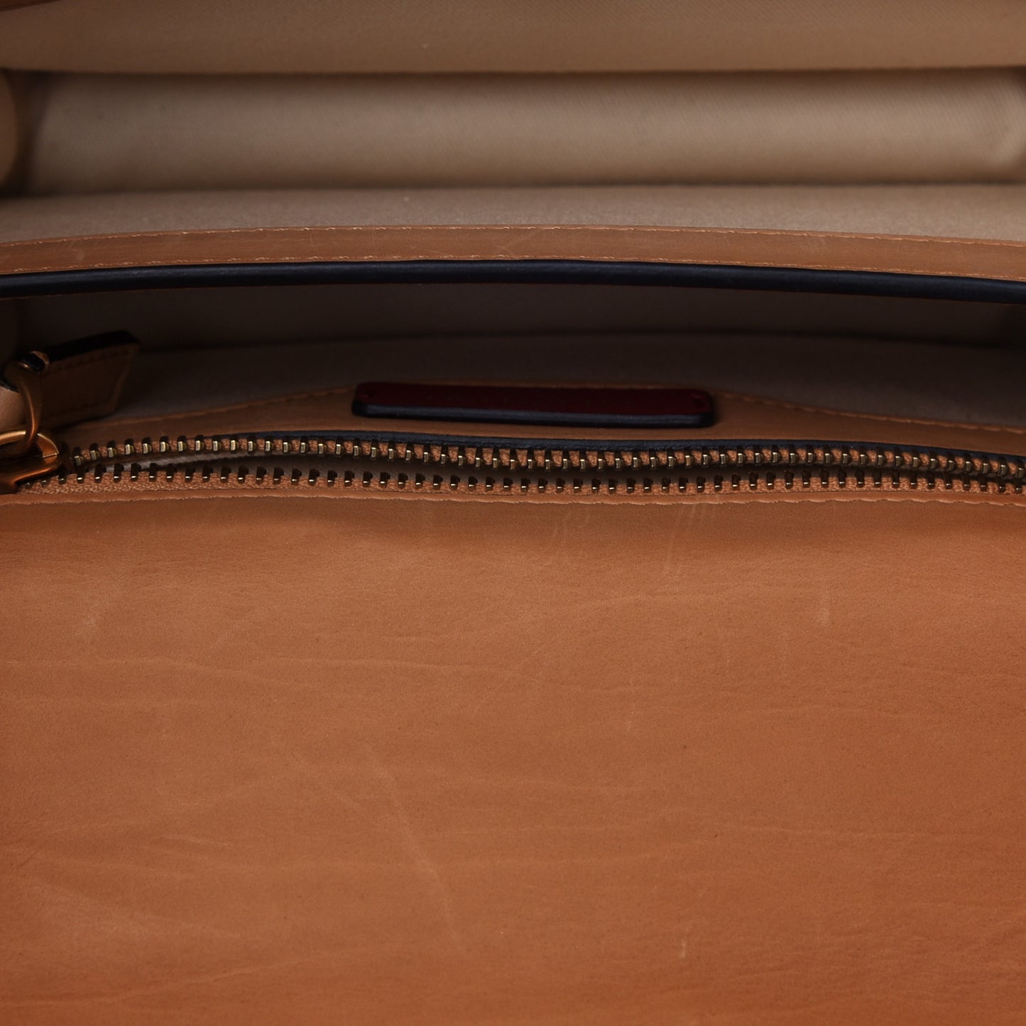 Calfskin Small Uptown Shoulder Bag Bright Cognac