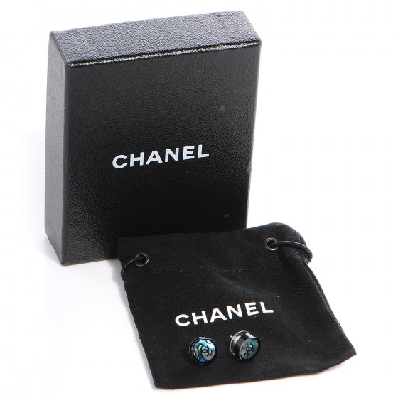 Chanel Abalone CC Earrings 5 of 5