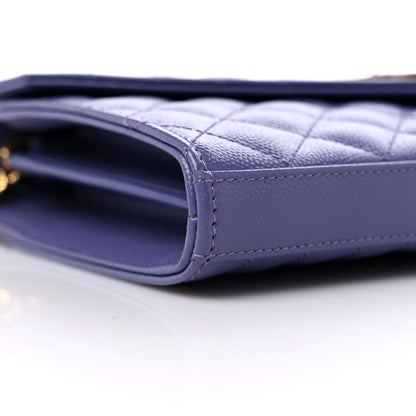 Saint Laurent Grain De Poudre Mixed Matelasse Triquilt Monogram Chain Wallet Mauve 7 of 10