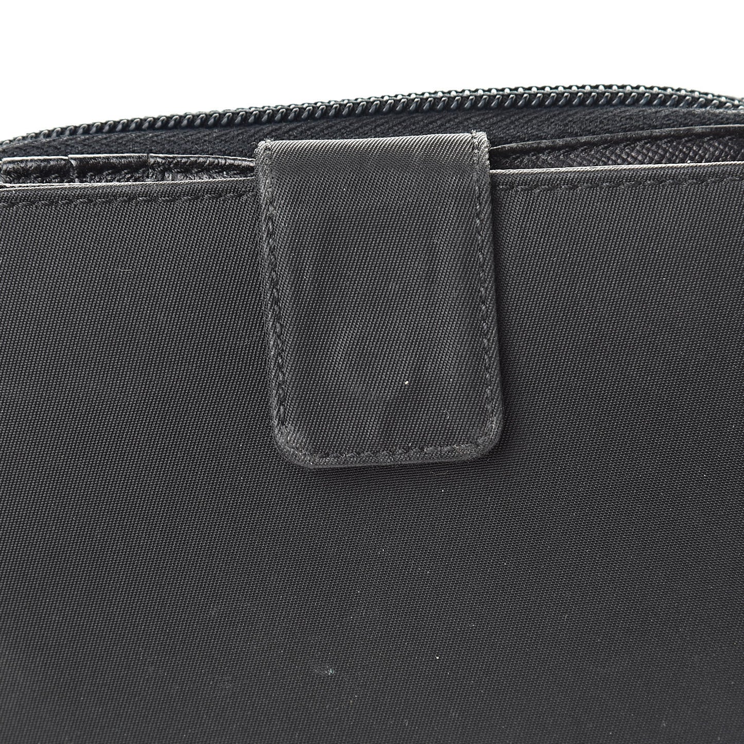 Tessuto Nylon Compact Zip Around Wallet Black