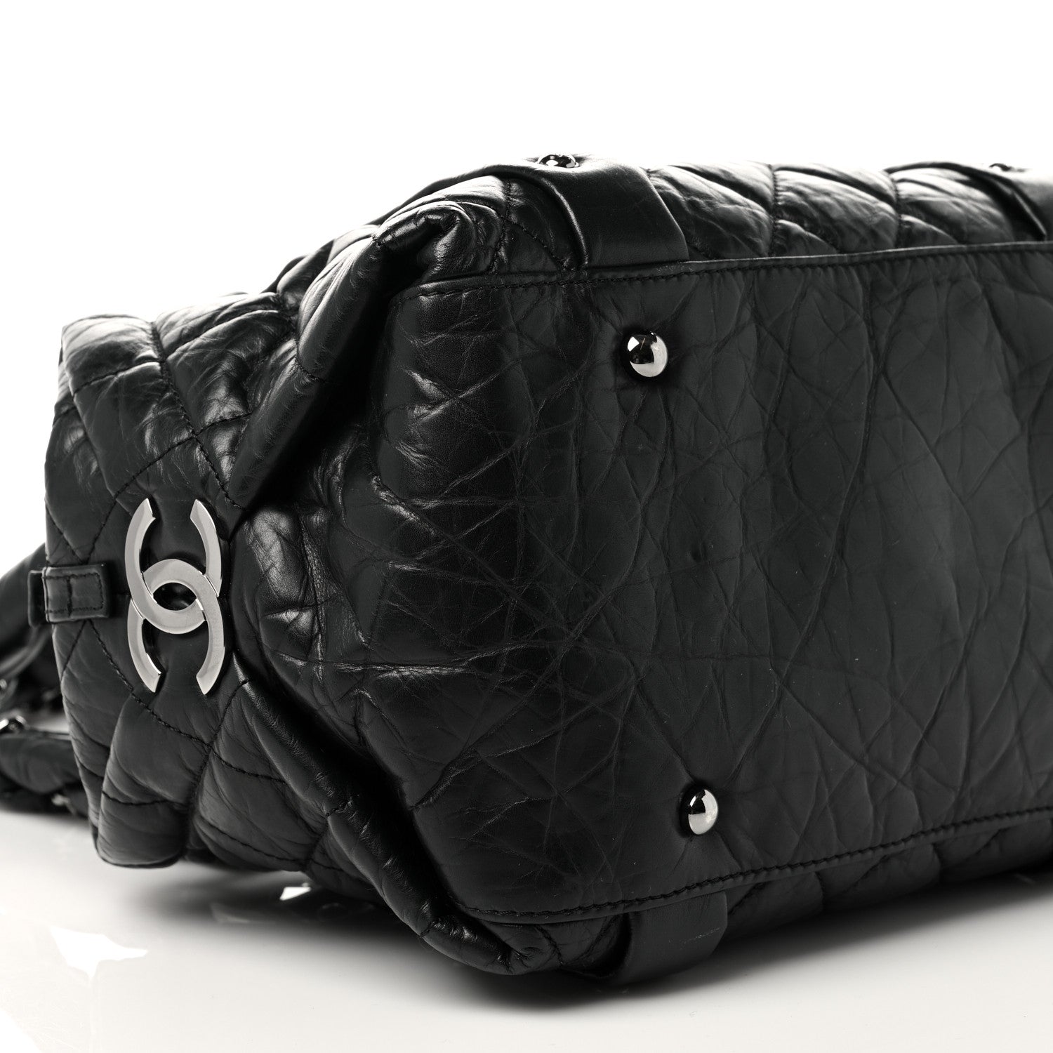 Chanel Distressed Lambskin Small Lady Braid Tote Black 8 of 9