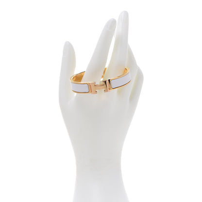 Hermes Enamel Narrow Clic Clac H Bracelet PM White 2 of 6