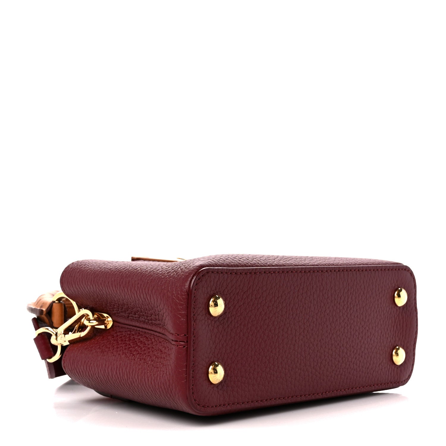 Louis Vuitton Taurillon Ostrich Mini Capucines Griotte Red Honey 4 of 9