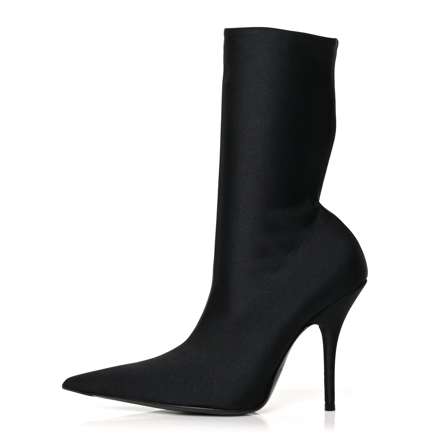 Jersey Crepe Extreme Pointed Toe Knife Booties 36 Black