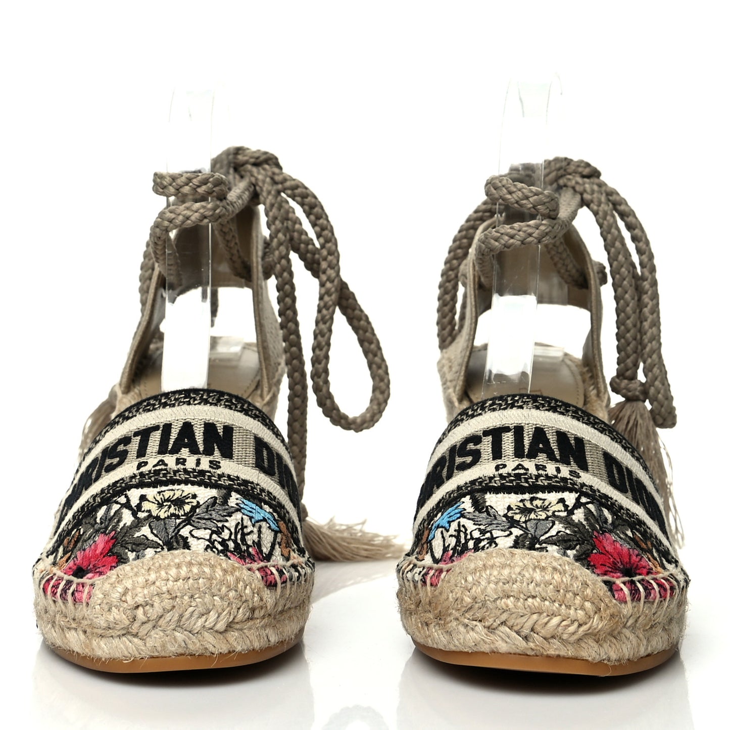 Canvas Mille Fleurs Embroidered Granville Ankle Tie Espadrille 65mm Wedges 39 Multicolor