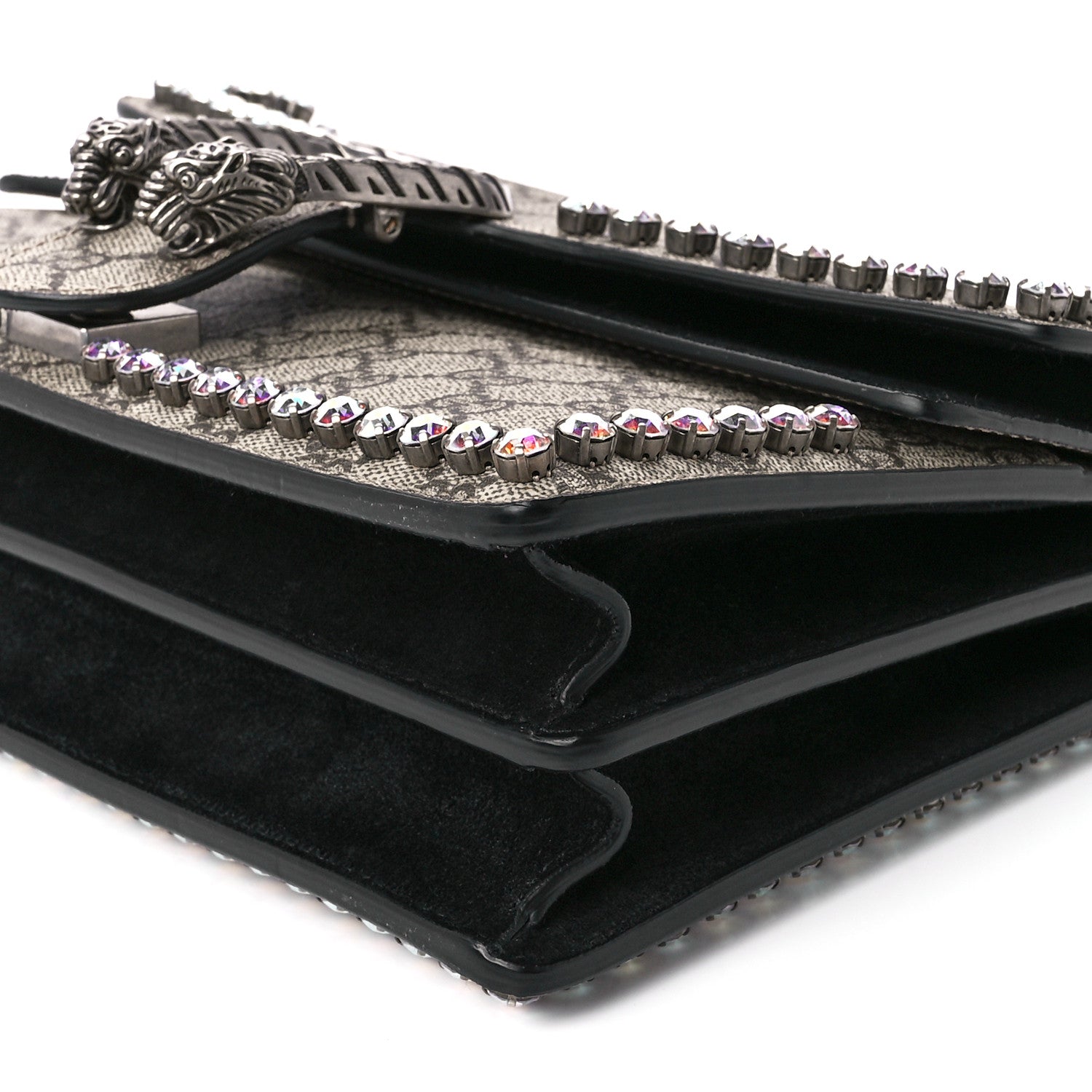 Gucci GG Supreme Monogram Crystal Small Dionysus Shoulder Bag Black 12 of 12