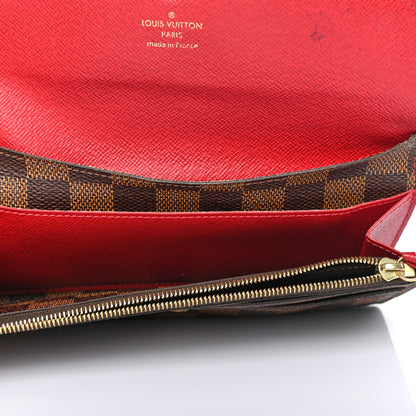 Louis Vuitton Damier Ebene Emilie Wallet Red 5 of 8