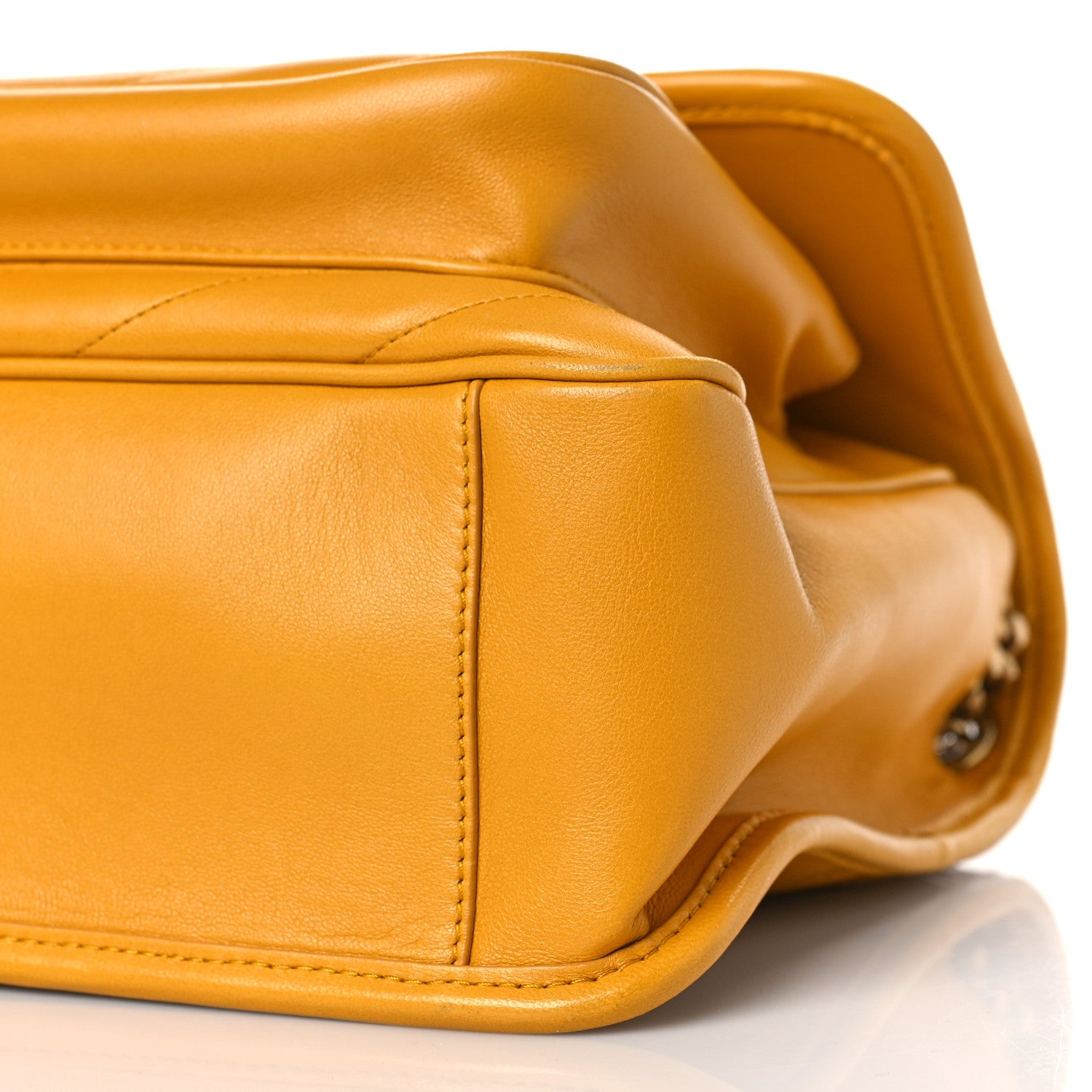 Saint Laurent Lambskin Matelasse Monogram Medium Niki Chain Satchel Yellow 9 of 9