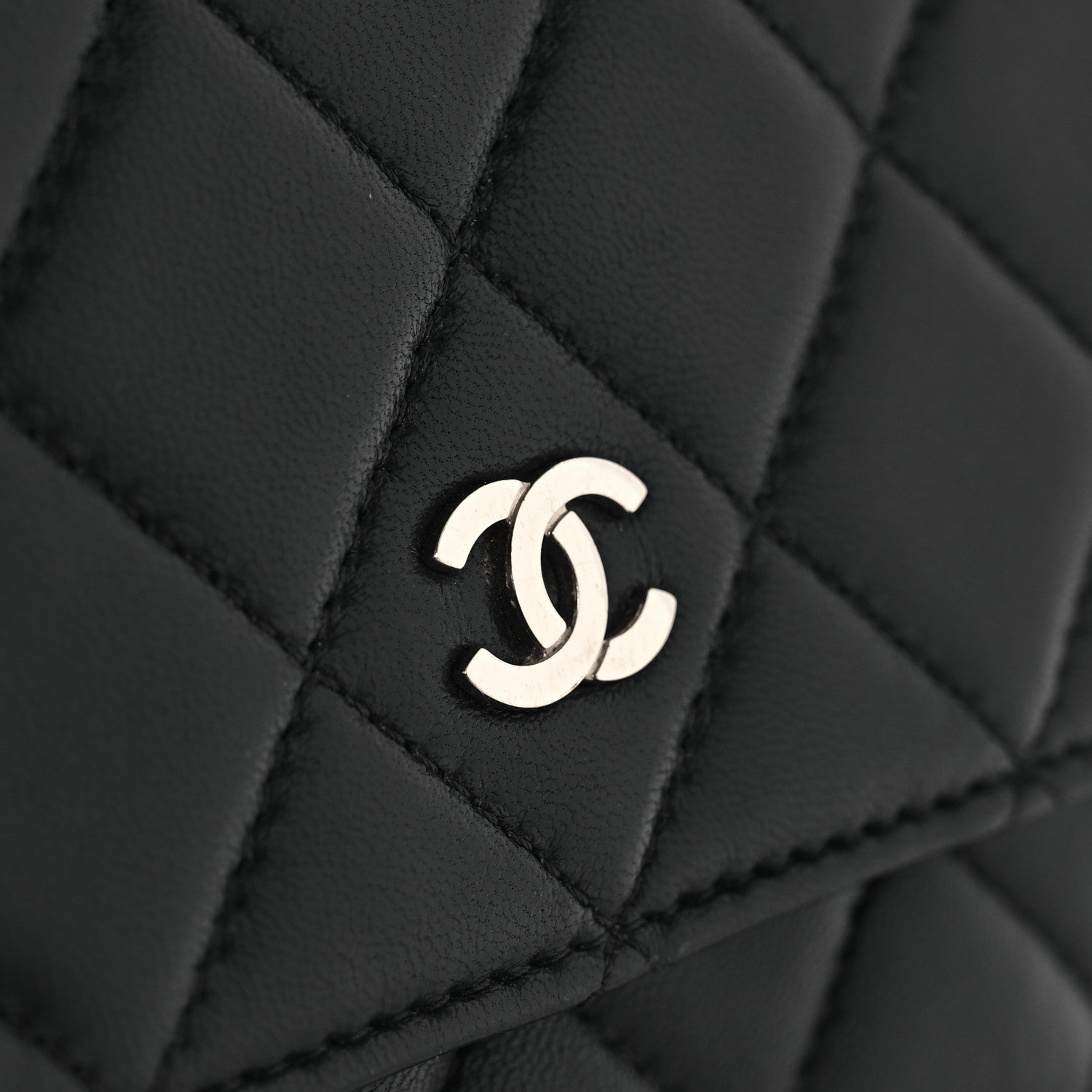 Chanel Lambskin Quilted Wallet On Chain WOC Black 14 of 14