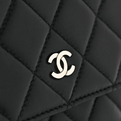 Chanel Lambskin Quilted Wallet On Chain WOC Black 14 of 14
