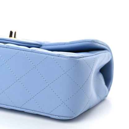 Chanel Lambskin Quilted Mini Rectangular Flap Light Blue 9 of 10