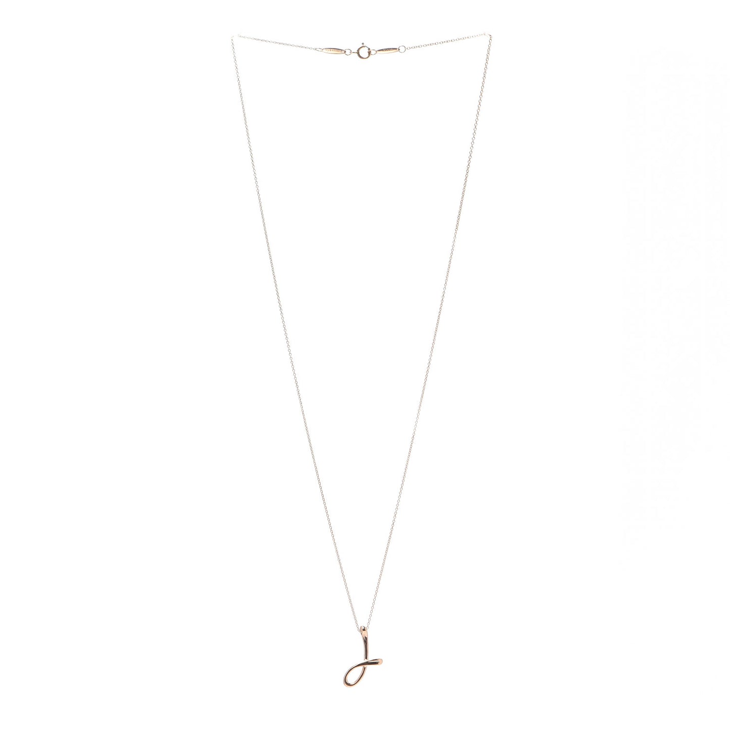 18K Rose Gold Elsa Peretti Letter J Pendant Necklace