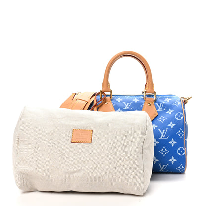 Louis Vuitton Calfskin Monogram Speedy P9 Bandouliere 25 Blue 3 of 11