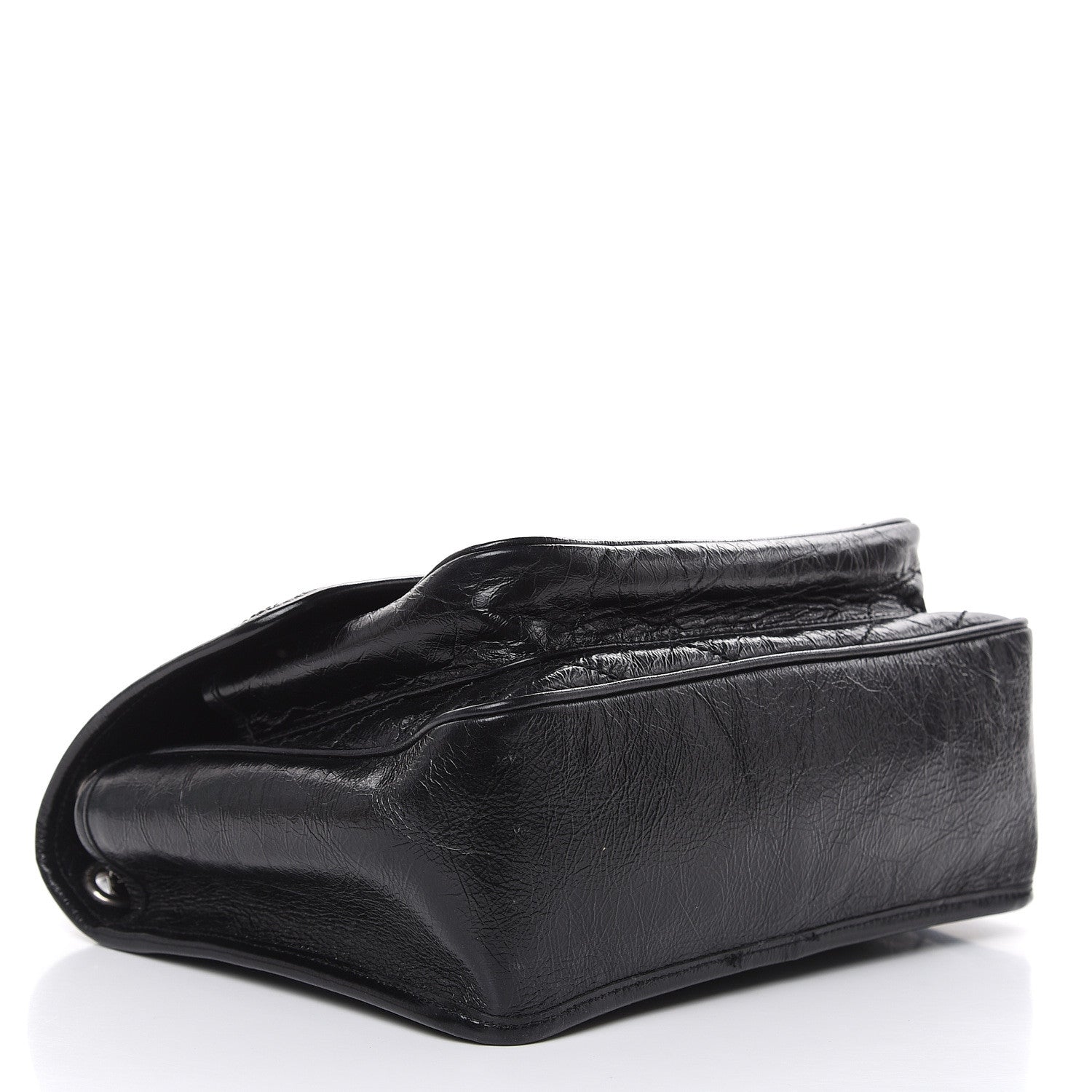 Saint Laurent Crinkled Calfskin Matelasse Monogram Medium Niki Chain Satchel Black 4 of 13