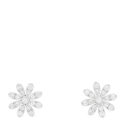 Tiffany 18k White Gold Diamond Daisy Earrings 1 of 4