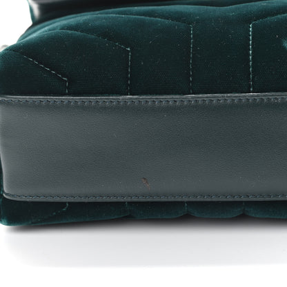 Saint Laurent Velvet Y Quilted Monogram Toy Loulou Crossbody Bag Dark Ottanio 11 of 15