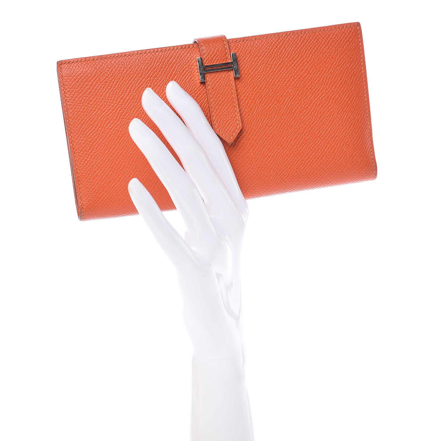 Hermes Epsom Bearn Gusset Wallet Feu 2 of 10