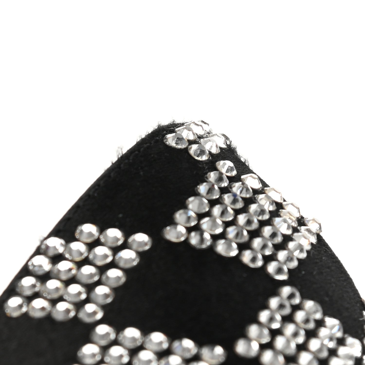 Saint Laurent Satin Crystal Embellished Checkered Zoe 105 Pumps 36.5 Black 11 of 13