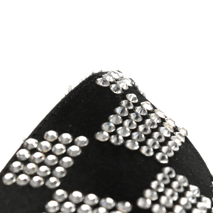 Saint Laurent Satin Crystal Embellished Checkered Zoe 105 Pumps 36.5 Black 11 of 13