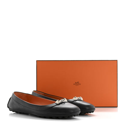 Hermes Calfskin Liberty Ballerina Flats 37 Black 13 of 13